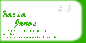 maria janos business card